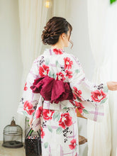画像をギャラリービューアに読み込む, 浴衣 単品 レディース オフホワイト地花に格子柄 フリーサイズ 浴衣のみ 浴衣単品 2022 大人 ゆかた 粋 レトロ モダン 和装 和服 女性 夏祭り 花火大会