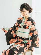 画像をギャラリービューアに読み込む, 浴衣 単品 レディース 黒地朝顔柄 フリーサイズ 浴衣のみ 浴衣単品 2022 大人 ゆかた yukata 綿 麻 粋 レトロ モダン 和装 和服 女性 夏祭り 花火大会