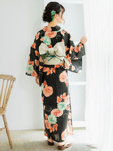 画像をギャラリービューアに読み込む, 浴衣 単品 レディース 黒地朝顔柄 フリーサイズ 浴衣のみ 浴衣単品 2022 大人 ゆかた yukata 綿 麻 粋 レトロ モダン 和装 和服 女性 夏祭り 花火大会