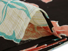 画像をギャラリービューアに読み込む, 浴衣 単品 レディース 黒地朝顔柄 フリーサイズ 浴衣のみ 浴衣単品 2022 大人 ゆかた yukata 綿 麻 粋 レトロ モダン 和装 和服 女性 夏祭り 花火大会