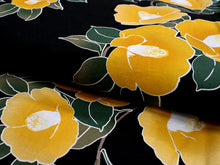 画像をギャラリービューアに読み込む, 浴衣 単品 レディース 黒地椿柄 フリーサイズ 浴衣のみ 浴衣単品 大人 ゆかた yukata 綿 粋 レトロ モダン 和装 和服 女性 夏祭り 花火大会