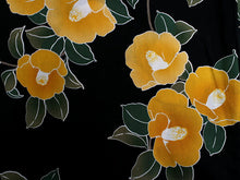 画像をギャラリービューアに読み込む, 浴衣 単品 レディース 黒地椿柄 フリーサイズ 浴衣のみ 浴衣単品 大人 ゆかた yukata 綿 粋 レトロ モダン 和装 和服 女性 夏祭り 花火大会