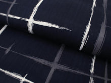 画像をギャラリービューアに読み込む, 浴衣 メンズ 単品 濃紺地格子柄 おしゃれ 粋 M L LL 2022 花火大会 夏祭り 男性 紳士 155cm〜185cm 男性浴衣