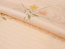 画像をギャラリービューアに読み込む, 帯揚げ 帯締め セット 夏用 カジュアル向き 平組 淡オレンジ地 桔梗柄 帯あげ オレンジベージュ オフホワイト色 レース 帯〆 和装 小物 レディース 女性 おびあげ おびじめ 夏着物 絽 紗 夏物 小紋 おしゃれ