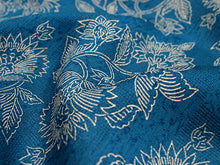 画像をギャラリービューアに読み込む, 夏着物 反物 正絹 紬 フルオーダー 仕立て付き 暗い藍色 花唐草 丹後ちりめん 小紋 女性 レディース 送料無料