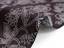 画像をギャラリービューアに読み込む, 夏着物 反物 正絹 紬 フルオーダー 仕立て付き 茶紫 花唐草 丹後ちりめん 小紋 女性 レディース 送料無料