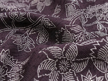 画像をギャラリービューアに読み込む, 夏着物 反物 正絹 紬 フルオーダー 仕立て付き 茶紫 花唐草 丹後ちりめん 小紋 女性 レディース 送料無料