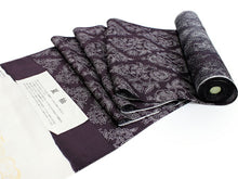 画像をギャラリービューアに読み込む, 夏着物 反物 正絹 紬 フルオーダー 仕立て付き 茶紫 花唐草 丹後ちりめん 小紋 女性 レディース 送料無料