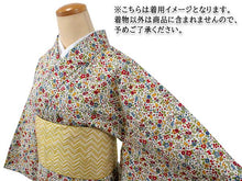 画像をギャラリービューアに読み込む, 洗える着物 単衣 小紋 綿 フリーサイズ 仕立て上がり 単品 小花柄シリーズ ミルキーホワイト地 猫と小花尽くし 女性 レディース 和装 和服 きもの プレタ 春 秋 きもの カジュアル 可愛い 普段着 送料無料 あす楽