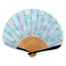 画像をギャラリービューアに読み込む, 扇子 女性用 単品 水色地 野いちご柄 hana ichimatsu kyoto レディース エコ ギフト プレゼント 贈り物 春 夏 母の日 婦人 女性 女 綿 コットン レトロ カジュアル せんす 軽量 小物 雑貨
