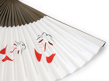 画像をギャラリービューアに読み込む, 扇子 男性用 単品 白 紺 鳥居 狐面柄 メンズ エコ ギフト プレゼント 贈り物 春 夏 父の日 紳士 男 男性 京扇子 せんす カジュアル 小物 雑貨