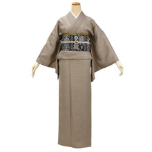 画像をギャラリービューアに読み込む, 正絹 小紋 着物 仕立て上がりフリーサイズ 袷 薄ベージュ地 角通し レディース 和装 和服 kimono プレタ