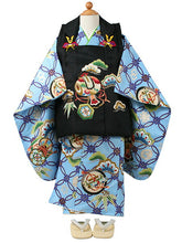 画像をギャラリービューアに読み込む, 七五三 被布セット 3歳 男の子 7点フルセット 水色 七宝 松 小槌 三ツ身着物 黒 被布コート 長襦袢 巾着 雪駄 必要なものが1セットでお届け ギフト 三歳 753 SDGs