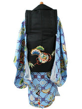 画像をギャラリービューアに読み込む, 七五三 被布セット 3歳 男の子 7点フルセット 水色 七宝 松 小槌 三ツ身着物 黒 被布コート 長襦袢 巾着 雪駄 必要なものが1セットでお届け ギフト 三歳 753 SDGs