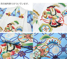 画像をギャラリービューアに読み込む, 七五三 被布セット 3歳 男の子 7点フルセット 水色 七宝 松 小槌 三ツ身着物 白 被布コート 長襦袢 巾着 雪駄 必要なものが1セットでお届け ギフト 三歳 753 SDGs