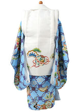 画像をギャラリービューアに読み込む, 七五三 被布セット 3歳 男の子 7点フルセット 水色 七宝 松 小槌 三ツ身着物 白 被布コート 長襦袢 巾着 雪駄 必要なものが1セットでお届け ギフト 三歳 753 SDGs
