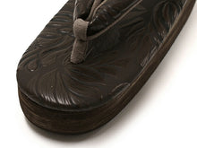 画像をギャラリービューアに読み込む, 草履 カレンブロッソ S M L こげ茶 台 花柄 鼻緒 型押し 足が痛くなりにくい 歩きやすい レディース 女性 着物 和装 Calen Blosso