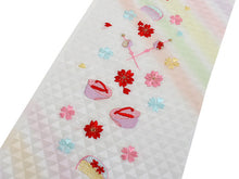 画像をギャラリービューアに読み込む, 七五三 刺繍 半衿 単品 子供用 3歳 7歳 白 こっぽり かんざし 桜 鱗 レインボー カラフル こども 日本製 正絹 着物 和服 和装 和小物 キッズ ジュニア 女の子 はんえり 襟 SDGs