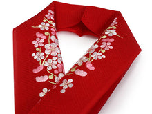 画像をギャラリービューアに読み込む, 七五三 刺繍 半衿 単品 子供用 3歳 7歳 赤 白 ピンク 梅 こども 日本製 正絹 着物 和服 和装 和小物 キッズ ジュニア 女の子 はんえり 襟 SDGs