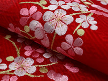 画像をギャラリービューアに読み込む, 七五三 刺繍 半衿 単品 子供用 3歳 7歳 赤 白 ピンク 梅 こども 日本製 正絹 着物 和服 和装 和小物 キッズ ジュニア 女の子 はんえり 襟 SDGs