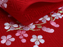 画像をギャラリービューアに読み込む, 七五三 刺繍 半衿 単品 子供用 3歳 7歳 赤 白 ピンク 梅 こども 日本製 正絹 着物 和服 和装 和小物 キッズ ジュニア 女の子 はんえり 襟 SDGs