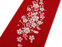 画像をギャラリービューアに読み込む, 七五三 刺繍 半衿 単品 子供用 3歳 7歳 赤 白 ピンク 梅 こども 日本製 正絹 着物 和服 和装 和小物 キッズ ジュニア 女の子 はんえり 襟 SDGs