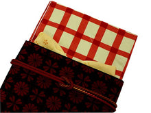 画像をギャラリービューアに読み込む, 洗える着物 コーディネートセット 袷 名古屋帯 正絹帯揚げ帯締め Mサイズ 4点セット 小紋 レディース 女性 クリーム色 格子 猫柄 着物 黒 赤 茶 華柄 帯 帯あげ 帯〆 プレタ 和装 和服 きものセット 送料無料 あす楽