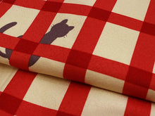 画像をギャラリービューアに読み込む, 洗える着物 コーディネートセット 袷 名古屋帯 正絹帯揚げ帯締め Mサイズ 4点セット 小紋 レディース 女性 クリーム色 格子 猫柄 着物 黒 赤 茶 華柄 帯 帯あげ 帯〆 プレタ 和装 和服 きものセット 送料無料 あす楽