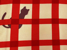 画像をギャラリービューアに読み込む, 洗える着物 コーディネートセット 袷 名古屋帯 正絹帯揚げ帯締め Mサイズ 4点セット 小紋 レディース 女性 クリーム色 格子 猫柄 着物 黒 赤 茶 華柄 帯 帯あげ 帯〆 プレタ 和装 和服 きものセット 送料無料 あす楽