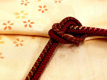 画像をギャラリービューアに読み込む, 洗える着物 コーディネートセット 袷 名古屋帯 正絹帯揚げ帯締め Mサイズ 4点セット 小紋 レディース 女性 クリーム色 格子 猫柄 着物 黒 赤 茶 華柄 帯 帯あげ 帯〆 プレタ 和装 和服 きものセット 送料無料 あす楽