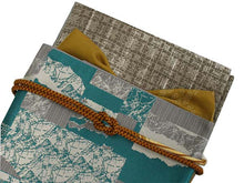 画像をギャラリービューアに読み込む, 洗える着物 コーディネートセット 袷 名古屋帯 正絹帯揚げ帯締め Lサイズ 4点セット 小紋 レディース 女性 カーキ グレー 格子柄 着物 青緑 グレー 幾何学模様柄 帯 帯あげ 帯〆 プレタ 和装 和服 きものセット 送料無料