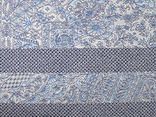 画像をギャラリービューアに読み込む, 洗える着物 セミオーダー付き 反物 単品 ハナエモリ 青地に横段鹿の子模様と古模様典柄 XS・S・M・L・XLサイズから選べる 上品 レディース 女性 小紋 和装 和服 袷 単衣 きもの 羽織 コート 送料無料