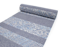 画像をギャラリービューアに読み込む, 洗える着物 セミオーダー付き 反物 単品 ハナエモリ 青地に横段鹿の子模様と古模様典柄 XS・S・M・L・XLサイズから選べる 上品 レディース 女性 小紋 和装 和服 袷 単衣 きもの 羽織 コート 送料無料