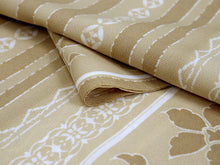 画像をギャラリービューアに読み込む, 洗える着物 セミオーダー付き 反物 単品 ハナエモリ からし地にストライプと更紗柄 XS・S・M・L・XLサイズから選べる 上品 レディース 女性 小紋 和装 和服 袷 単衣 きもの 羽織 コート 送料無料