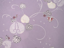 画像をギャラリービューアに読み込む, 洗える着物 セミオーダー付き 反物 単品 ハナエモリ 薄紫地に葵・花柄 XS・S・M・L・XLサイズから選べる 上品 レディース 女性 小紋 和装 和服 袷 単衣 きもの 羽織 コート 送料無料