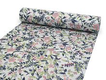 画像をギャラリービューアに読み込む, 着物 洗える着物 フルオーダー 仕立て付 薄ブルー地に紺・ピンク色の花草柄 東レシルック 反物 和装 和服 袷 単衣 春 秋 冬 レディース 女性 小紋 きもの 羽織 コート カジュアル 上品 TORAY sillook 送料無料