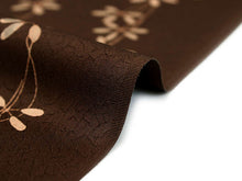 画像をギャラリービューアに読み込む, 着物 洗える着物 フルオーダー 仕立て付 栗茶地に葉っぱ柄 ツリー 東レシルック 反物 和装 和服 袷 単衣 春 秋 冬 レディース 女性 小紋 きもの 羽織 コート カジュアル 上品 TORAY sillook 送料無料