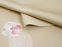 画像をギャラリービューアに読み込む, 着物 洗える着物 フルオーダー 仕立て付 渋黄色地に花色紙柄 東レシルック 反物 和装 和服 袷 単衣 春 秋 冬 レディース 女性 小紋 きもの 羽織 コート カジュアル 上品 TORAY sillook 送料無料