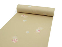 画像をギャラリービューアに読み込む, 着物 洗える着物 フルオーダー 仕立て付 渋黄色地に花色紙柄 東レシルック 反物 和装 和服 袷 単衣 春 秋 冬 レディース 女性 小紋 きもの 羽織 コート カジュアル 上品 TORAY sillook 送料無料