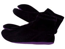 画像をギャラリービューアに読み込む, 足袋 ベロア 冬 秋 5カラー フリーサイズ オフホワイト ブラック ブラウン エンジ パープル ストレッチ 口ゴム 色足袋 足袋カバー おしゃれ たび 着付け小物 和装小物 着物 和服 レディース