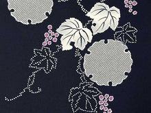 画像をギャラリービューアに読み込む, 着物 洗える着物 反物 レディース セミオーダー 仕立て付 XS S M L XL 袷 単衣 紺 藍色 雪輪 葡萄 和装 和服 女性 小紋 送料無料 きもの 羽織 コート ポリエステル 京都