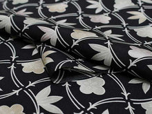 画像をギャラリービューアに読み込む, 正絹 長襦袢 シルク 反物 フルオーダー 仕立て付き 黒地に分銅菱・竹・梅柄 菱文様 曲線 幾何学 梅 竹 松葉 松竹梅 模様 女性 レディース 着物 和装 和服 きもの 単品 カジュアル おしゃれ 上品 送料無料