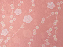 画像をギャラリービューアに読み込む, 正絹 長襦袢 シルク 反物 フルオーダー 仕立て付き ピンク地に花菱格子・梅柄 枝梅 菱格子 桐 模様 女性 レディース 着物 和装 和服 きもの 単品 フォーマル カジュアル おしゃれ 上品 送料無料
