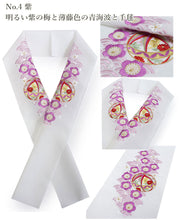 画像をギャラリービューアに読み込む, 半衿 刺繍 梅 青海波 毬 6色 赤 ピンク イエロー 紫 ゴールド シルバー 単品 半襟 レディース ポリエステル 洗える 半えり 女性 和装小物 カジュアル 成人式 卒業式 結婚式 振袖 二尺袖 訪問着 パーティー 着物 おしゃれ 日本製 ネコポス便