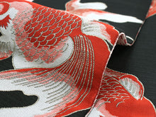 画像をギャラリービューアに読み込む, 半幅帯 おりびと 単品 黒 金魚 リバーシブル 着物 帯 カジュアル レディース アレンジ 半巾帯 細帯 四寸 日本製 女性 和装 和服 レトロ あす楽