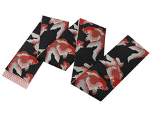 画像をギャラリービューアに読み込む, 半幅帯 おりびと 単品 黒 金魚 リバーシブル 着物 帯 カジュアル レディース アレンジ 半巾帯 細帯 四寸 日本製 女性 和装 和服 レトロ あす楽