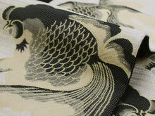 画像をギャラリービューアに読み込む, 半幅帯 おりびと 単品 ベージュ 金魚 リバーシブル 着物 帯 カジュアル レディース アレンジ 半巾帯 細帯 四寸 日本製 女性 和装 和服 レトロ モダン あす楽