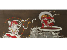 画像をギャラリービューアに読み込む, 半幅帯 おりびと 単品 焦げ茶色 風神雷神 リバーシブル 着物 帯 カジュアル レディース アレンジ 半巾帯 細帯 四寸 日本製 女性 和装 和服 レトロ モダン あす楽