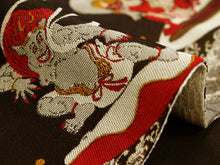 画像をギャラリービューアに読み込む, 半幅帯 おりびと 単品 焦げ茶色 風神雷神 リバーシブル 着物 帯 カジュアル レディース アレンジ 半巾帯 細帯 四寸 日本製 女性 和装 和服 レトロ モダン あす楽