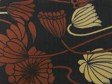 画像をギャラリービューアに読み込む, 半幅帯 おりびと 単品 黒 蓮 リバーシブル 着物 帯 カジュアル レディース アレンジ 半巾帯 細帯 四寸 日本製 女性 和装 和服 レトロ モダン あす楽